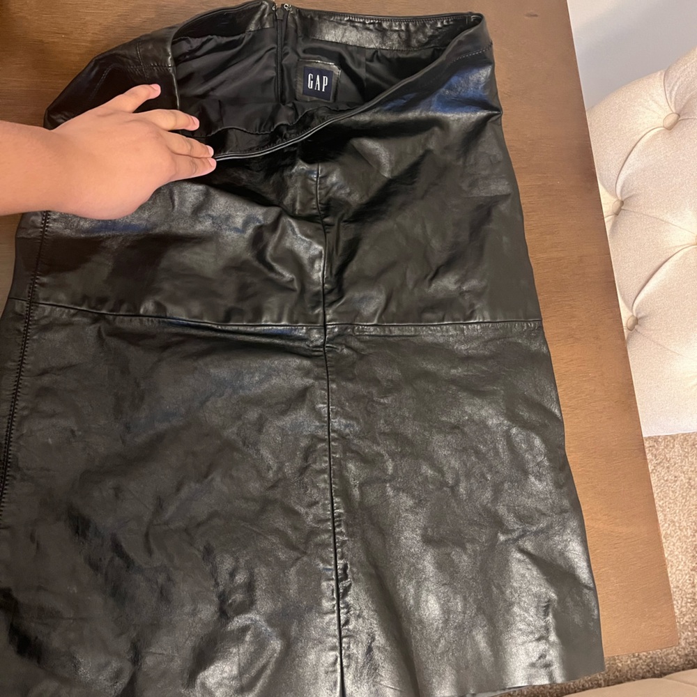 GAP Women's Black Genuine Leather Skirt